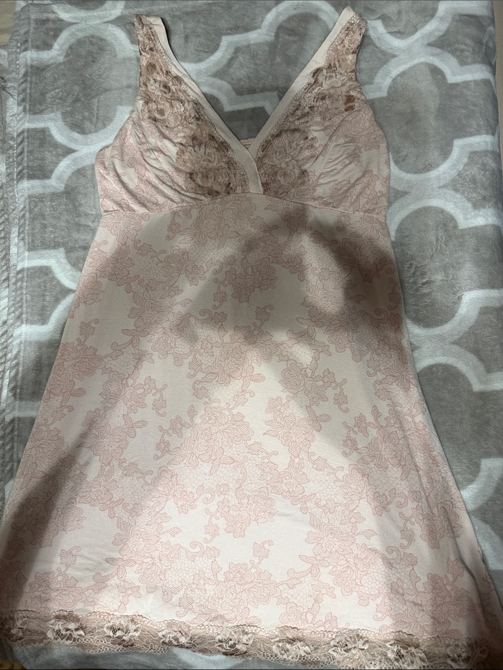 Soma Blush Pink Floral Lace-Trim Chemise